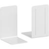 Acrimet Bookends 1 Pair, Clear Plastic Bookends for Shelves or Desktop, Book Holder for Home, Office, Library, School (Clear Crystal Color)(White)