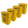 Acrimet Bucket and Wet Floor Sign, Leak Collector Bucket, Caution Wet Floor, Bilingual Safety Sign on Both Sides in English and Spanish, 27 Quart (Plastic) (Yellow Color) (Set of 4)