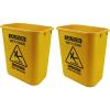 Acrimet Bucket and Wet Floor Sign, Leak Collector Bucket, Caution Wet Floor, Bilingual Safety Sign on Both Sides in English and Spanish, 27 Quart (Plastic) (Yellow Color) (Set of 2)