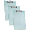 Acrimet Clipboard Letter Size A4 (13 3/8” x 9 7/16”) Low Profile Clip with Side Rulers (Plastic) (Clear Green Color) (3 Pack)
