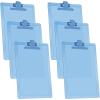 Acrimet Clipboard Letter Size A4 (13 3/8” x 9 7/16”) Premium Metal Clip with Side Rulers (Plastic) (Blue Color) (6 Pack)