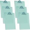 Acrimet Clipboard Letter Size A4 (13 3/8” x 9 7/16”) Premium Metal Clip with Side Rulers (Plastic) (Green Color) (6 Pack)