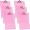 Acrimet Clipboard Letter Size A4 (13 3/8” x 9 7/16”) Premium Metal Clip with Side Rulers (Plastic) (Pink Color) (6 Pack)