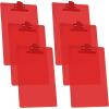 Acrimet Clipboard Letter Size A4 (13 3/8” x 9 7/16”) Premium Metal Clip with Side Rulers (Plastic) (Red Color) (6 Pack)