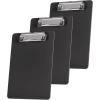 Acrimet Clipboard Memo Size A5 (9 1/4” x 6 5/16”) Low Profile Clip (Plastic) (Black Color) (3 Pack)