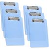 Acrimet Clipboard Memo Size A5 (9 1/4” x 6 5/16”) Low Profile Clip (Plastic) (Clear Blue Color) (6 Pack)
