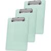 Acrimet Clipboard Memo Size A5 (9 1/4” x 6 5/16”) Low Profile Clip (Plastic) (Clear Green Color) (3 Pack)