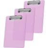 Acrimet Clipboard Memo Size A5 (9 1/4” x 6 5/16”) Low Profile Clip (Plastic) (Clear Pink Color) (3 Pack)