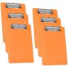 Acrimet Clipboard Memo Size A5 (9 1/4” x 6 5/16”) Low Profile Clip (Plastic) (Orange Color) (6 Pack)