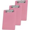 Acrimet Clipboard Memo Size A5 (9 1/4” x 6 5/16”) Low Profile Clip (Plastic) (Solid Pink Color) (3 Pack)