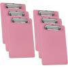 Acrimet Clipboard Memo Size A5 (9 1/4” x 6 5/16”) Low Profile Clip (Plastic) (Solid Pink Color) (6 Pack)