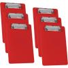 Acrimet Clipboard Memo Size A5 (9 1/4” x 6 5/16”) Low Profile Clip (Plastic) (Solid Red Color) (6 Pack)