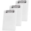 Acrimet Clipboard Memo Size A5 (9 1/4” x 6 5/16”) Low Profile Clip (Plastic) (White Color) (3 Pack)