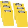 Acrimet Clipboard Memo Size A5 (9 1/4” x 6 5/16”) Low Profile Clip (Plastic) (Yellow Color) (6 Pack)