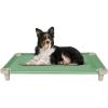 Acrimet Cooling Elevated Pet Dog Bed, Washable and Breathable Mesh Cot, Stainless Steel Frame, Indoor & Outdoor Use, fits Dogs up to 110 lbs (Size: 40” x 24”), Green, 1 Unit