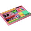 Acrimet Desk Drawer Organizer Tray with 8 Compartments – Multi-Purpose Bin for Office Supplies, Makeup, and Accessories – Fits inside Drawers or Desktops, 12.75″ x 8″ x 1.06″ (Plastic) (Pink Color)