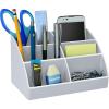 Acrimet Desktop Organizer – Easy Organizer Caddy Holder for Office, Home and School use (Plastic) (White Color)
