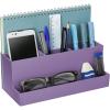 Acrimet Desktop Organizer – Multi Organizer Caddy Holder for Office, Home and School use (Plastic) (Solid Purple Color)