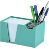 Acrimet Desktop Organizer Pencil, Pen, Paper, Clip, Caddy Holder (Plastic) (White Paper Included) (Solid Green Color)