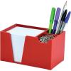 Acrimet Desktop Organizer Pencil, Pen, Paper, Clip, Caddy Holder (Plastic) (White Paper Included) (Solid Red Color)