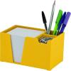 Acrimet Desktop Organizer Pencil, Pen, Paper, Clip, Caddy Holder (Plastic) (White Paper Included) (Solid Yellow Color)