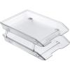Acrimet Facility 2 Tier Letter Tray, Front Load, Letter Size/A4, Desktop File Organizer, Plastic (Clear Crystal Color)