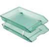 Acrimet Facility 2 Tier Letter Tray, Front Load, Letter Size/A4, Desktop File Organizer, Plastic (Clear Green Color)