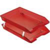 Acrimet Facility 2 Tier Letter Tray, Front Load, Letter Size/A4, Desktop File Organizer, Plastic (Clear Red Color)