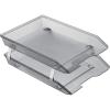 Acrimet Facility 2 Tier Letter Tray, Front Load, Letter Size/A4, Desktop File Organizer, Plastic (Clear Smoke Color)(Smoke)