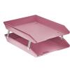 Acrimet Facility 2 Tier Letter Tray, Front Load, Letter Size/A4, Desktop File Organizer, Plastic (Solid Pink Color)