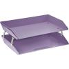 Acrimet Facility 2 Tier Letter Tray, Side Load, Letter Size/A4, Desktop File Organizer, Plastic (Solid Purple Color)