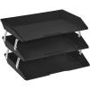 Acrimet Facility 3 Tier Letter Tray, Side Load, Letter Size/A4, Desktop File Organizer, Plastic (Clear Crystal Color)(Black)