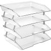 Acrimet Facility 3 Tier Letter Tray, Side Load, Letter Size/A4, Desktop File Organizer, Plastic (Clear Crystal Color)(Clear Crystal)