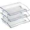 Acrimet Facility 3 Tier Letter Tray, Side Load, Letter Size/A4, Desktop File Organizer, Plastic (Clear Crystal Color)(Crystal Color)
