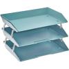 Acrimet Facility 3 Tier Letter Tray, Side Load, Letter Size/A4, Desktop File Organizer, Plastic (Solid Green Color)