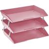 Acrimet Facility 3 Tier Letter Tray, Side Load, Letter Size/A4, Desktop File Organizer, Plastic (Solid Pink Color)