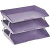 Acrimet Facility 3 Tier Letter Tray, Side Load, Letter Size/A4, Desktop File Organizer, Plastic (Solid Purple Color)(Solid Purple Color)