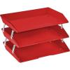 Acrimet Facility 3 Tier Letter Tray, Side Load, Letter Size/A4, Desktop File Organizer, Plastic (Solid Red Color)