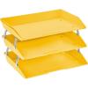 Acrimet Facility 3 Tier Letter Tray, Side Load, Letter Size/A4, Desktop File Organizer, Plastic (Yellow Color)(Yellow)