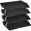 Acrimet Facility 4 Tier Letter Tray, Side Load, Letter Size/A4, Desktop File Organizer, Plastic (Black)