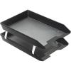 Acrimet Facility 4 Tier Letter Tray, Side Load, Letter Size/A4, Desktop File Organizer, Plastic (Clear Pink)(Black)