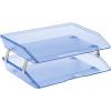 Acrimet Facility 4 Tier Letter Tray, Side Load, Letter Size/A4, Desktop File Organizer, Plastic (Clear Pink)(Clear Blue)