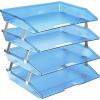 Acrimet Facility 4 Tier Letter Tray, Side Load, Letter Size/A4, Desktop File Organizer, Plastic (Clear Pink)(Clear Blue Color)