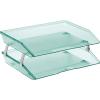 Acrimet Facility 4 Tier Letter Tray, Side Load, Letter Size/A4, Desktop File Organizer, Plastic (Clear Pink)(Clear Green Color)