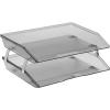 Acrimet Facility 4 Tier Letter Tray, Side Load, Letter Size/A4, Desktop File Organizer, Plastic (Clear Pink)(Smoke)