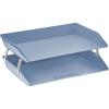 Acrimet Facility 4 Tier Letter Tray, Side Load, Letter Size/A4, Desktop File Organizer, Plastic (Clear Pink)(Solid Blue Color)