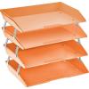 Acrimet Facility 4 Tier Letter Tray, Side Load, Letter Size/A4, Desktop File Organizer, Plastic (Orange Citrus)