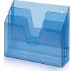 Acrimet Horizontal Triple File Folder Holder Organizer (Clear Blue Color)