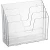 Acrimet Horizontal Triple File Folder Holder Organizer (Clear Crystal Color)