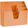 Acrimet Horizontal Triple File Folder Holder Organizer (Orange Citrus Color)